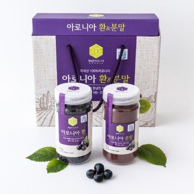 (정남진아로니아)아로니아 환+분말 꾸러미 세트(250g)(200g)3757