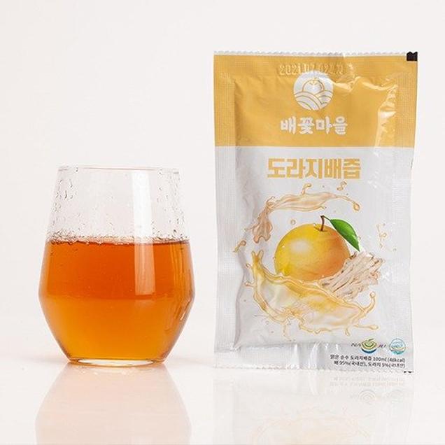 (배꽃마을)정성껏 키운 배로 만든 NFC저온착즙 나주 도라지배즙 100ml(50포/100포)5026