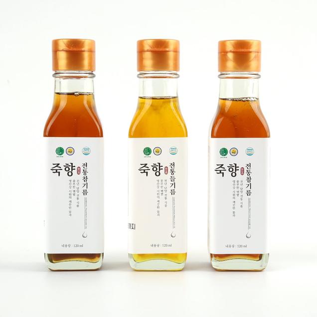 (참사랑에프앤비)죽향 참기름세트(참기름120ml*2병+들기름120ml*1병)2462