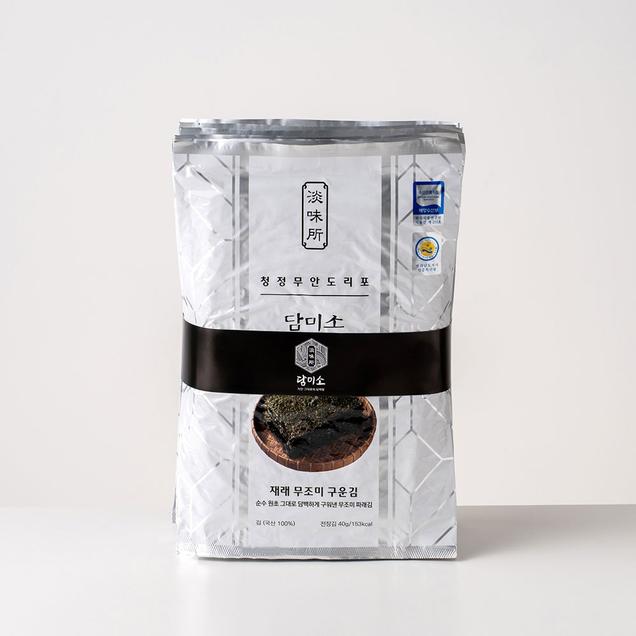 (담미소)재래 무조미 구운김 1속(전장김 10봉/400g)6231