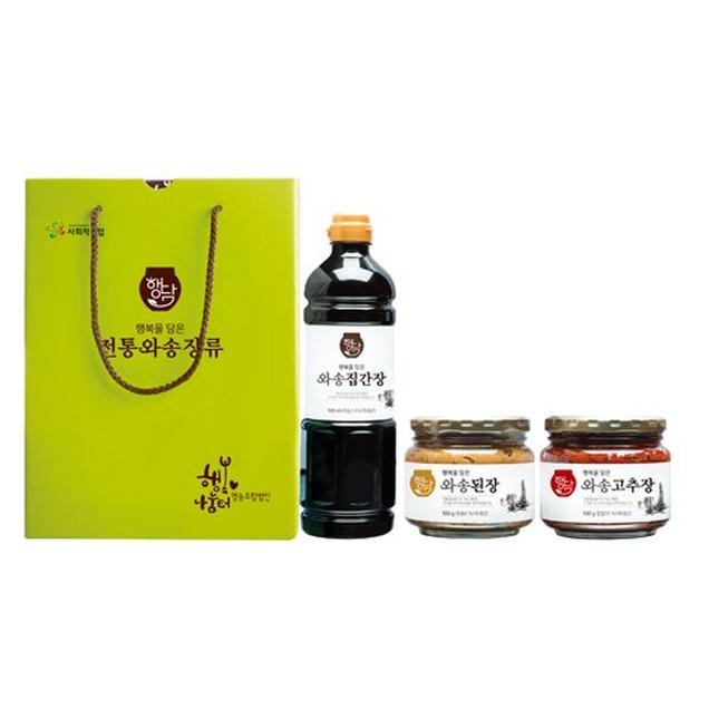 (행복나눔터)장 3종 세트(와송된장+와송고추장+와송집간장)5048