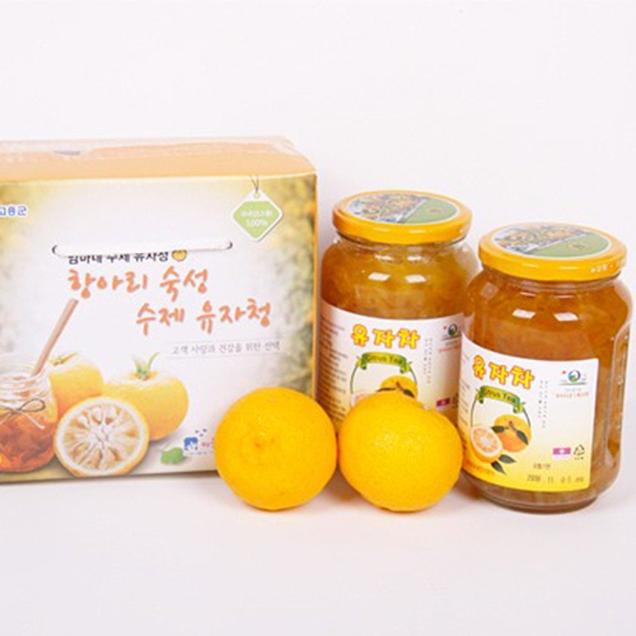 (엄마네식품)엄마네 수제유자청(1kg*2병/4병/6명 -1박스)3671