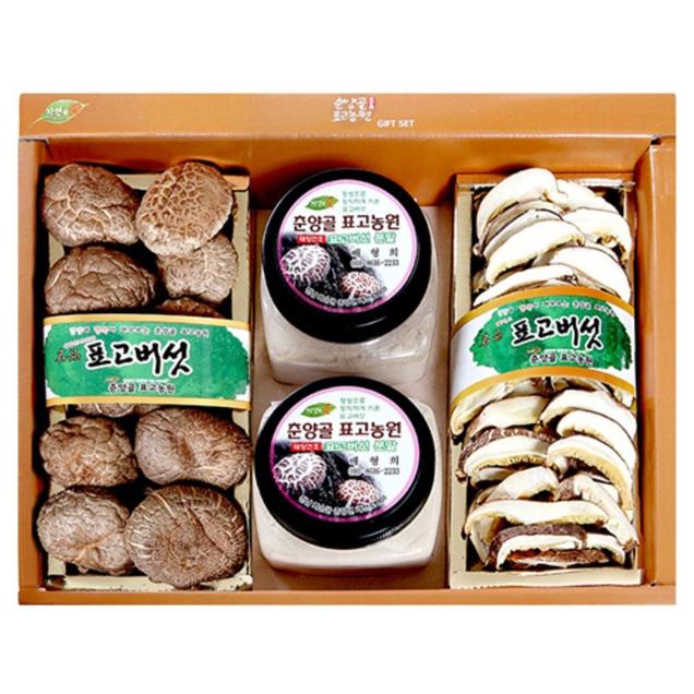 (춘양골자연애)춘양골 원목 건표고 선물세트 2호(슬라이스130g+동고130g+가루100g*2)4933