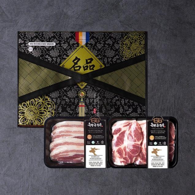 (흙향)한돈선물세트 1호(삼겹500g+목살500g 각1팩+모듬소세지280g 증정)6415