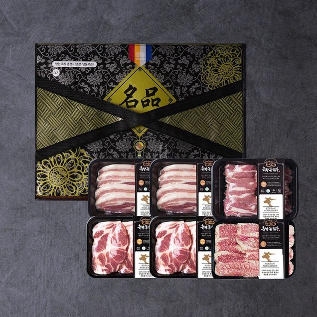 (흙향)한돈선물세트 5호(삼겹500g-2팩+목살500g-2팩+항정300g-1팩+가브리300g-1팩+모듬소세지280g 증정)6416