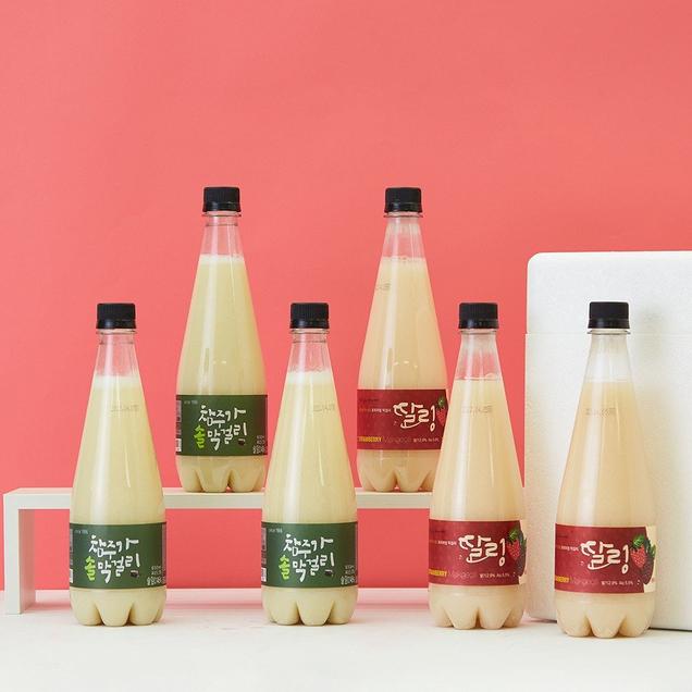 (다도참주가)정직함이 만든 차이 혼합세트 솔막걸리+딸링막걸리 650ml 6병(1BOX)6287