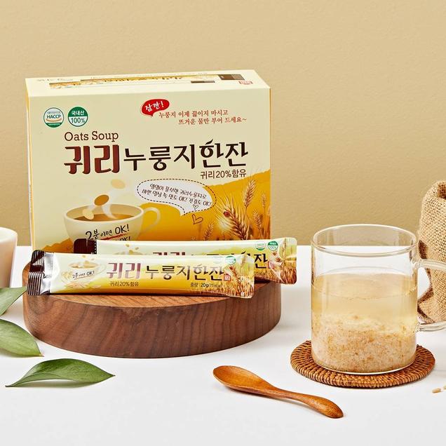 [캠핑특별전] (쌍지뜰)물만 부어 구수하게 먹는 귀리누룽지 한잔 20g*22입(1박스)2226