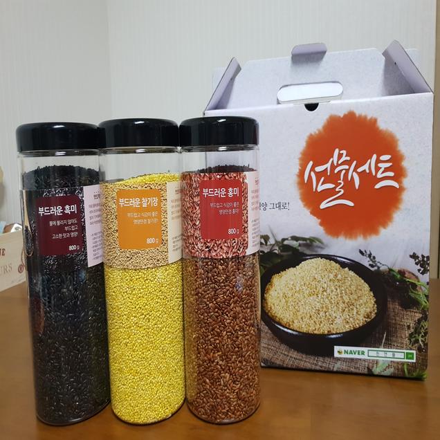 (천연뜰) 부드러운 잡곡 3종세트 2.4kg(흑미/홍미/찰기장)7764