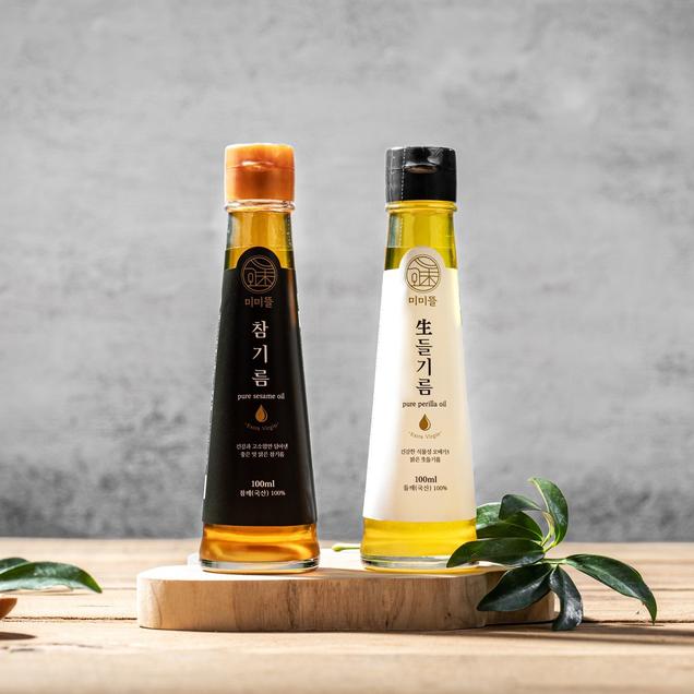 (마중물)저온압착 국내산 맑은기름 참기름/생들기름 100ml6029