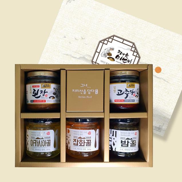 (지리산피아골)피아골미선씨 프리미엄 선물세트 4호(장류2종+천연벌꿀3종)907