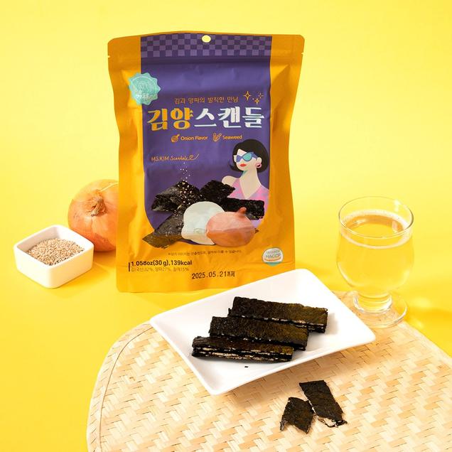 (엠엠푸드) 김과 양파의 만남 김양스캔들(김스낵 30g) 3봉6612