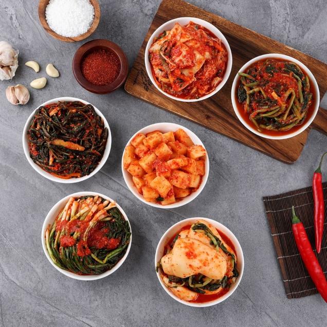 (소셜바이오) 팜스락 삼채 김치 6종 모음 썰은배추김치 고들빼기김치 깍두기 총각김치 파김치 열무김치  전라남도 여수 돌산 나유선김치 1412