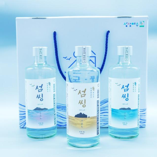 (섬마을방풍)여수 섬씽 증류주 3종세트18%,25%,45%/선물박스 증정(360ml)18654