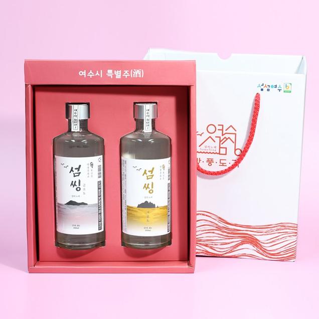 (섬마을방풍)여수 섬씽 증류주 2종세트 25%,45%/선물박스 증정(360ml)6242