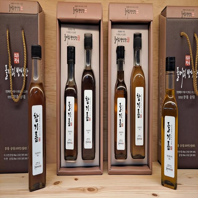 (석두쟁이)돌머리방앗간 세트(참기름300ml+들기름200ml)7915