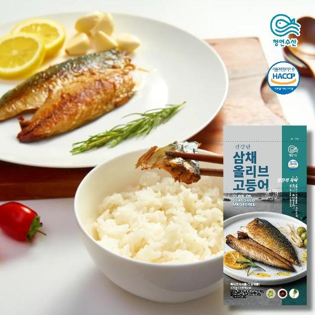 (청연수산) 상온보관+전자레인지 1분 삼채올리브고등어 불맛고등어8258