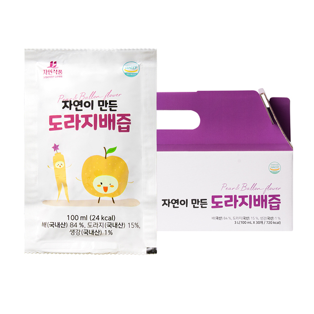 [로컬상품관] (자연식품) 자연이 만든 도라지배즙 파우치 100ml x 30팩 60팩 90팩10019