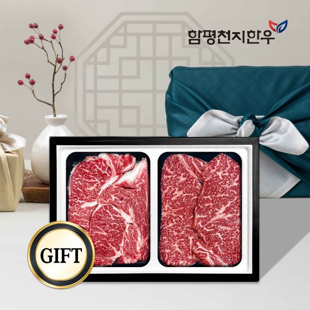 (함평천지한우) 1+등급 구이 선물세트 3호 (등심 300g*3 + 채끝 300g*2)10188