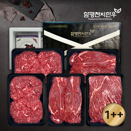 (함평천지한우) 함평한우 실속 선물세트 5호 불고기(2팩)국거리(2팩)장조림(1팩) (각 300g) 1++등급10215