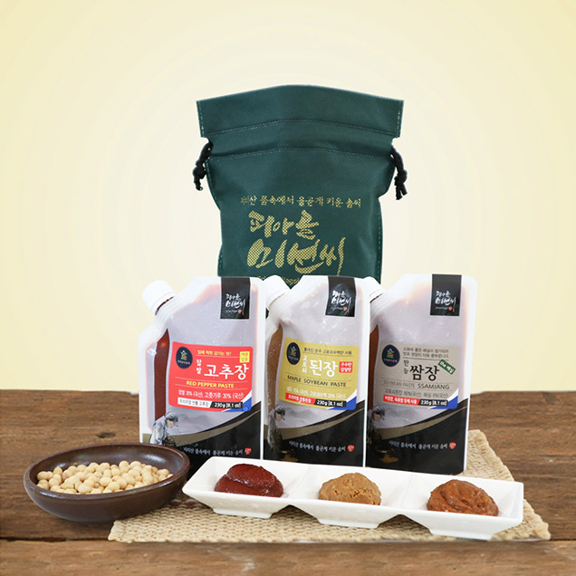 [로컬상품관] (지리산피아골) 피아골미선씨 캠핑 여행용 튜브형 장류3종세트10387