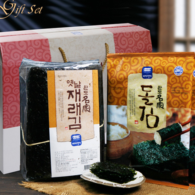 [완도명가] S60 귀한선물세트1호 (돌김구이김 7매x5봉, 재래김 100장)10847