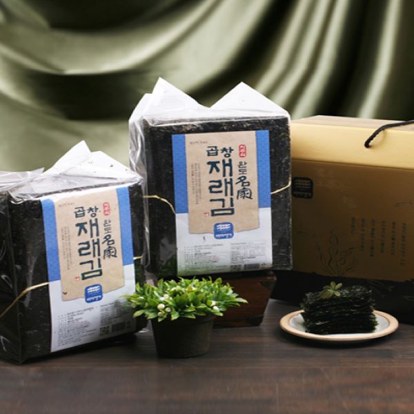 [완도명가] S70 고급곱창재래김선물세트1호 (곱창재래김 100장x2봉)10858