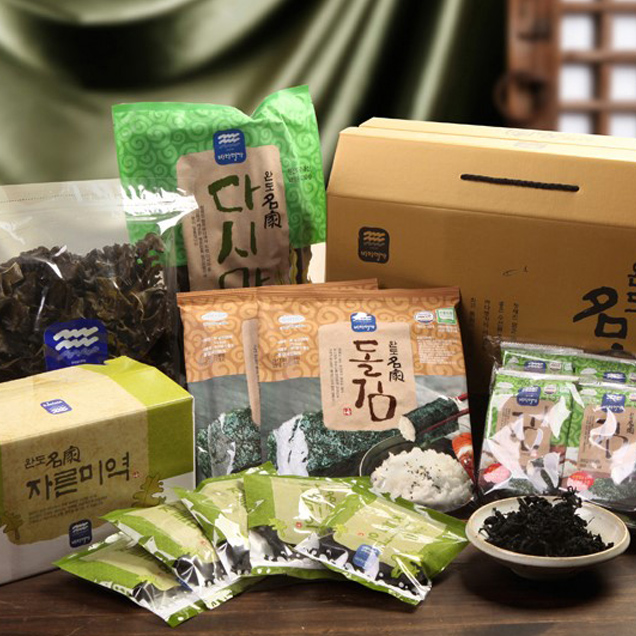 [완도명가] S76 해초가득세트1호(돌김구이김,3단식탁김,자른미역,건다시마,미역귀)10867