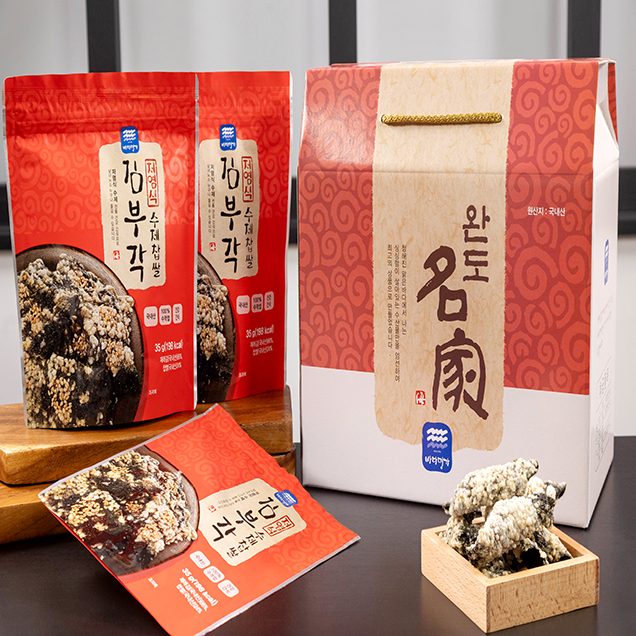 [완도명가] S87 수제찹쌀김부각선물세트 (수제찹쌀김부각 35gx5봉)10876