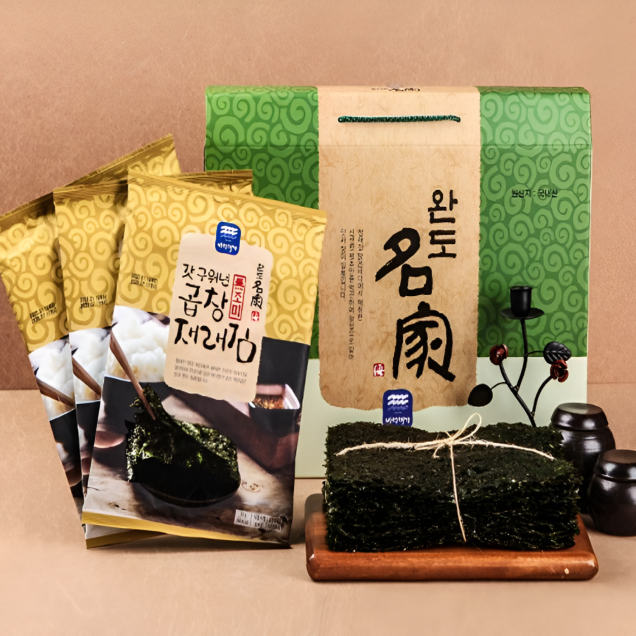 [로컬상품관-완도명가] S80 갓 구워낸 곱창재래김(무조미) 선물세트 1호10898