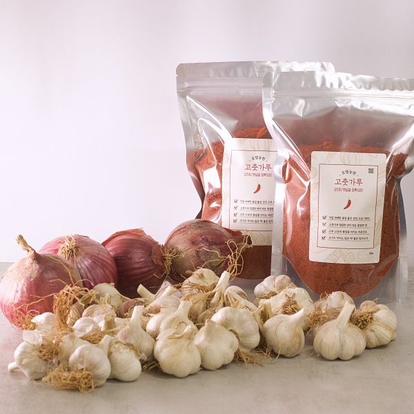 (호렙농원) 친환경 프리미엄 농산물 3종 세트( 마늘1kg,양파1kg,고춧가루1kg)11575