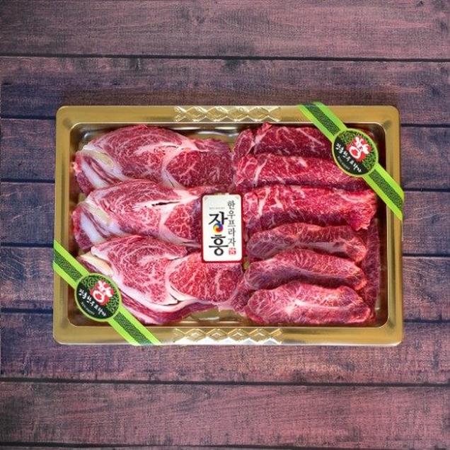 [2025추석] (장흥한우프라자 주식회사) 꽃등심, 치마, 업진살 선물세트(1.2kg)11724