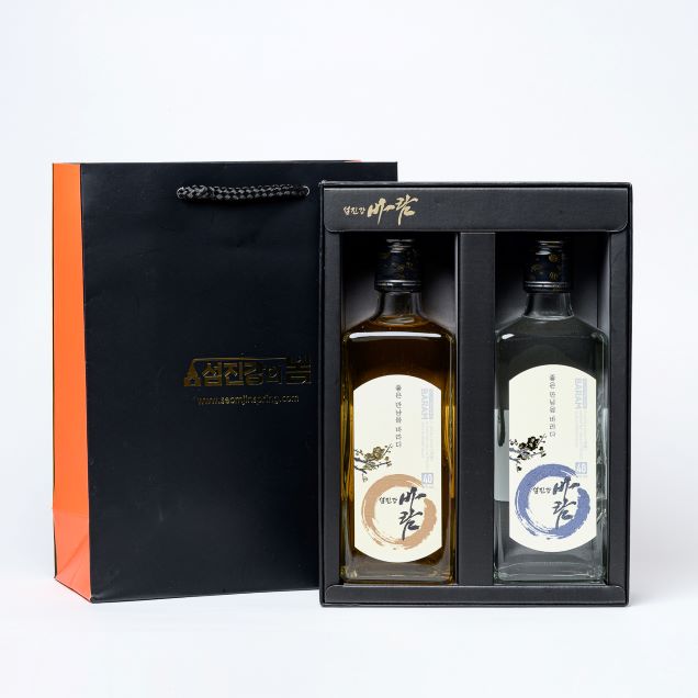 [2025추석] (섬진강의봄) 섬진강바람 매실증류주 선물세트1(오크40/백자40)11739