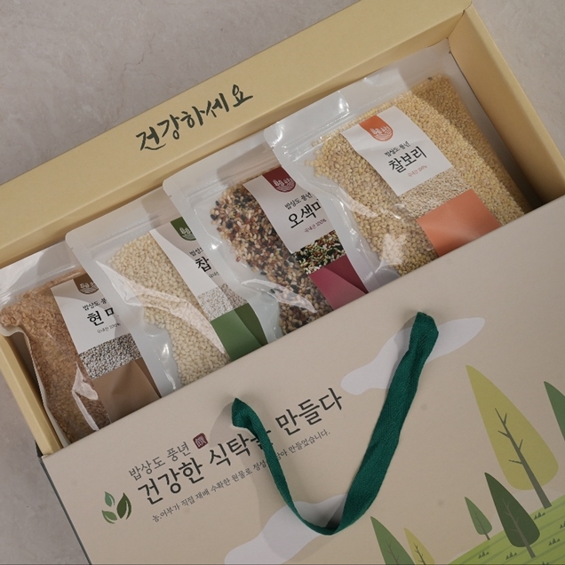 [2025추석] (다고) 잡곡 선물세트 4종 각 1kg	(오색미, 찰보리, 찹쌀, 현미 각 1kg)11753