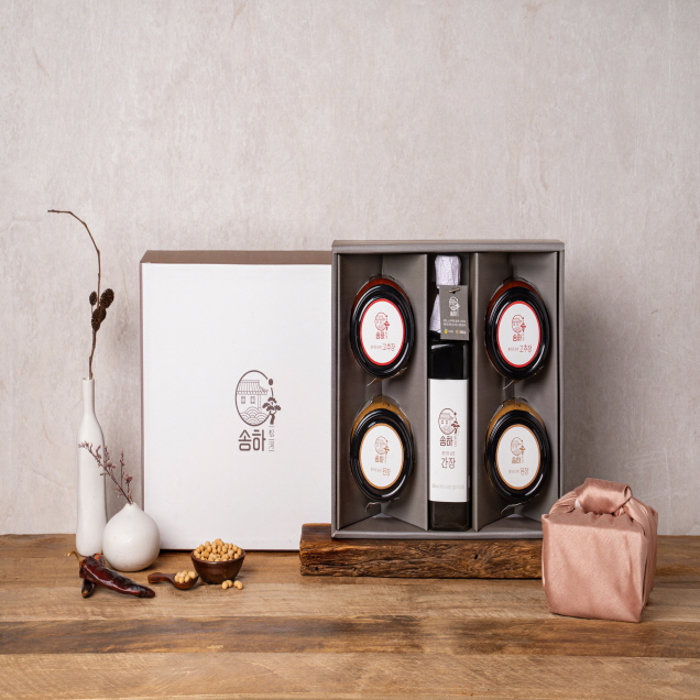 [2025추석] (누리보듬) 송하 선물세트 2호(된장500gx2, 고추장500gx2, 간장500mlx1)12303