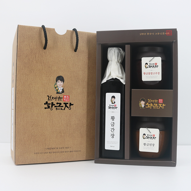 [2025추석] (화순백아산농장) 황금된장+황금찹쌀고추장+황금간장 선물세트12706