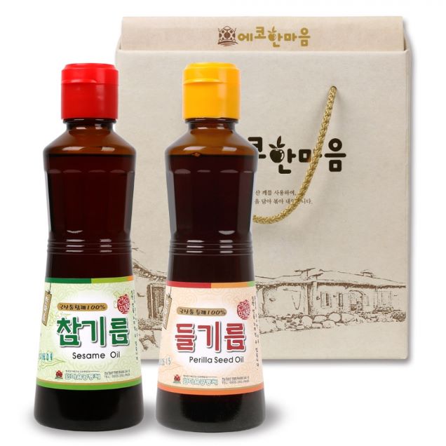 [2025추석] (에코한마음) 저온압축 국내산 참기름/들기름세트12765