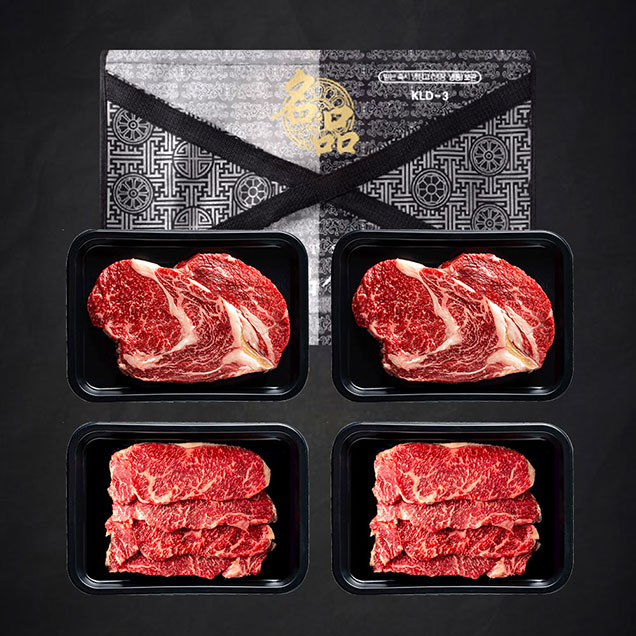 (목사골농장) 1등급 한우선물세트 냉장 총1.2kg (등심300gx2+채끝300gx2)12826
