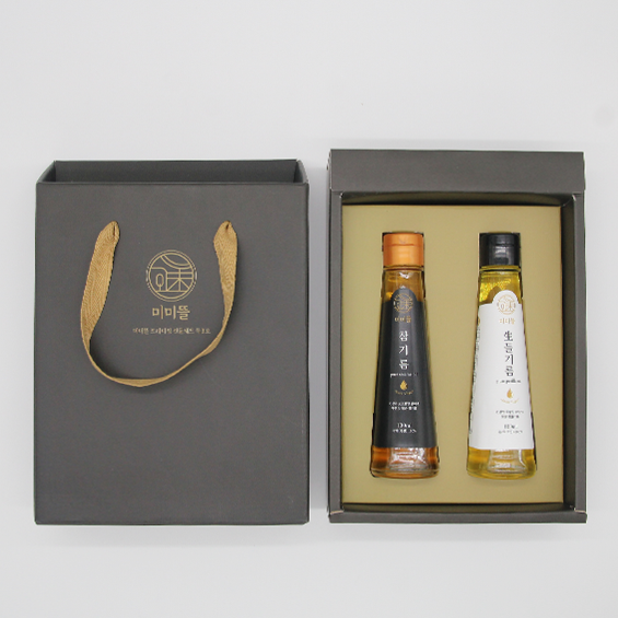 (마중물) 미미뜰 국산참기름 생들기름 선물세트 3호 (참기름100ml+생들기름100ml)12986