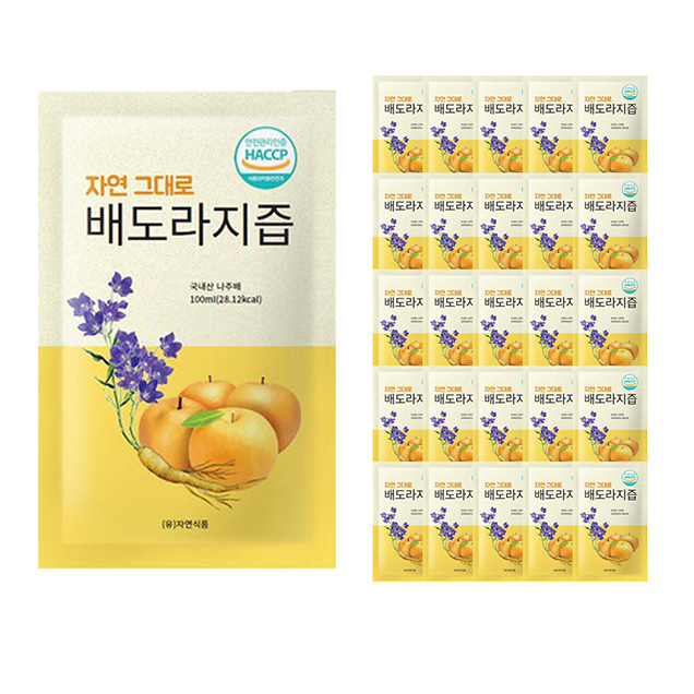 (자연식품) 자연그대로 배도라지즙 100ml x 100팩+10팩(총 110팩)13209
