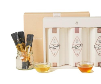 [온판지] (비케어풀) 천연벌꿀 100% 허니스틱 육각선물세트 30포(아카시아10+야생화20) + 쇼핑백 동봉13681