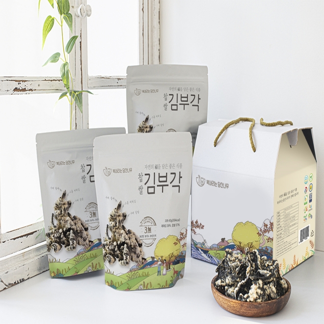 (복내리는당산나무) 찹쌀 김부각 선물세트1호(40g x 3봉)4265