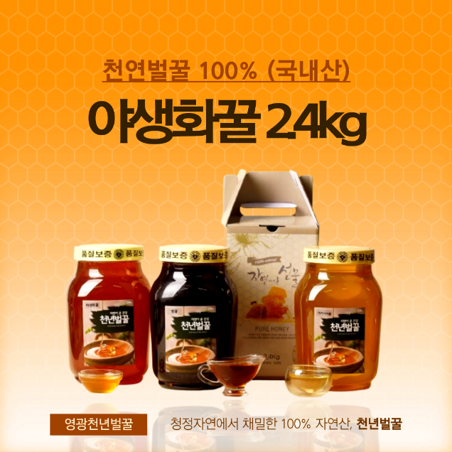 (천년벌꿀) 100% 자연산 야생화꿀 2.4kg8853