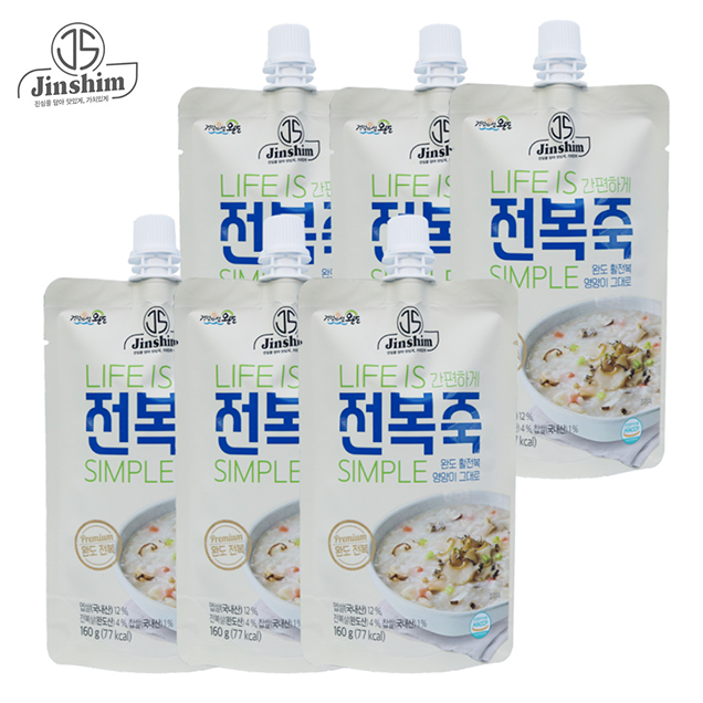 (제이에스코리아) 진심 전복죽 간편하게 짜먹는 전복죽 (160g*6팩)8931