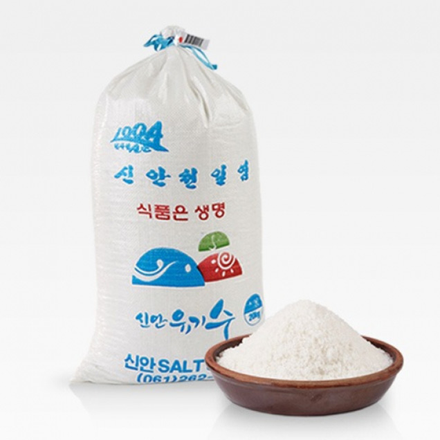 [김치식자재] (신안SALT&FOOD) 22년산 씻어낸 신안청결천일염 20kg9127